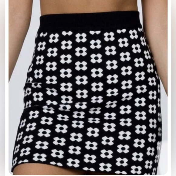 Princess Polly Dresses & Skirts - Princess Polly Adora Mini Skirt in Black with White Flowers